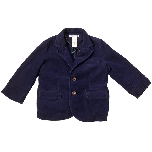 Janie & Jack Boys Corduroy Two-Button Blazer Jacket, Navy Blue Size 18-24 Months - Picture 1 of 5
